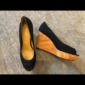 New w/o tags Nine West Black cork wedge size 8M